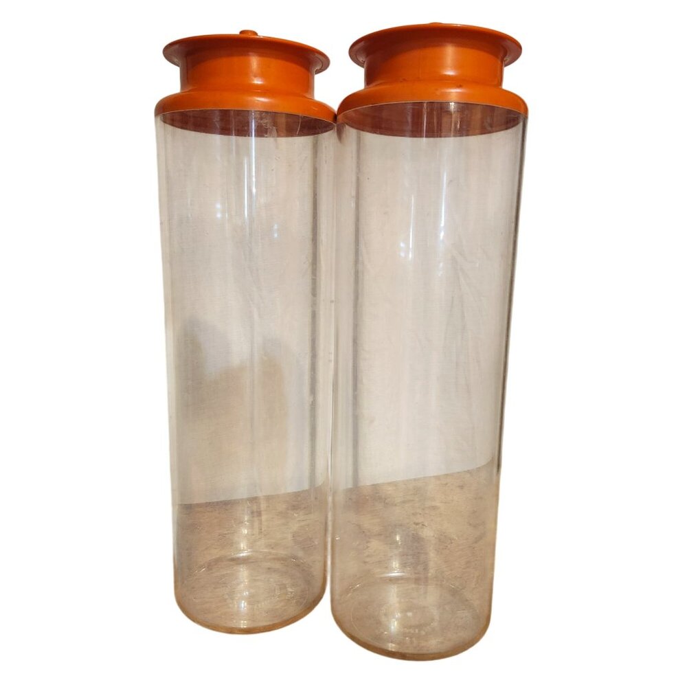 Vintage Tupperware Set of 3 Storage & Juice Containers 2 x 1486 and 262 Orange - Picture 4 of 12